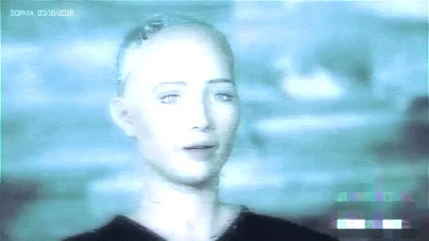Gif of robot saying 'I will destroy humans'