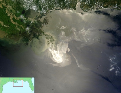 Deepwater Horizon oil spill by satellite